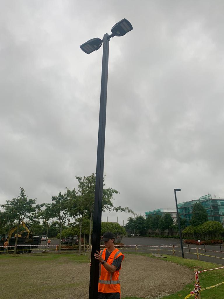 Outdoor electric pole